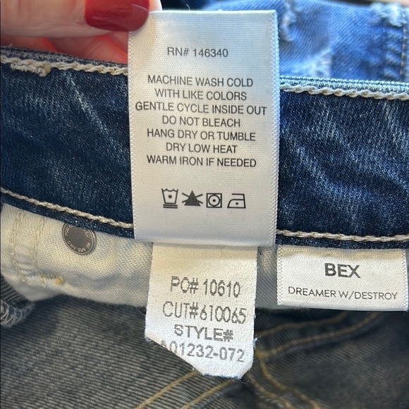 AMO Bex Jean Dreamer Destroy Distressed Boot Cut Revolve Raw Hem Sz 25 NEW - Picture 12 of 15